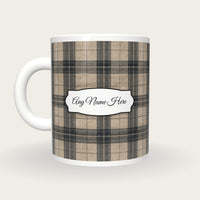 Windowpane Check Wool Name Mug 2, back with the second name label