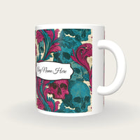 Baroque Skulls Name Mug, three-quarter view