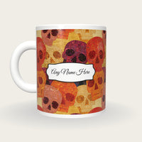 Byzantine Skulls Name Mug, back with the second name label