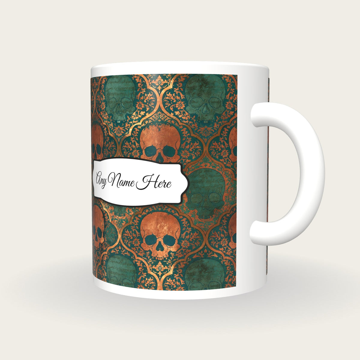 Mughal Skulls Name Mug, three-quarter view