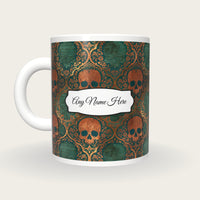 Mughal Skulls Name Mug, back with the second name label