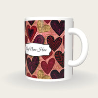 Lubok Hearts Name Mug, three-quarter view