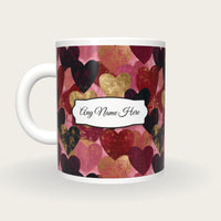 Lubok Hearts Name Mug 2, back with the second name label
