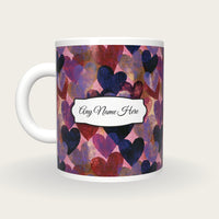Lubok Hearts Name Mug 3, back with the second name label