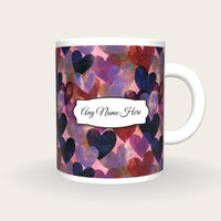 Lubok Hearts Name Mug 3, front with the name label