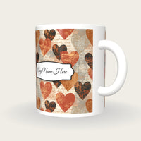 Monoprint Love Hearts Name Mug 2, three-quarter view
