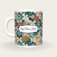 Zellij Leaves Name Mug, back with the second name label