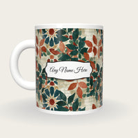 Zellij Leaves Name Mug 2, back with the second name label