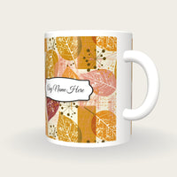Atomic Age Leaves Name Mug, three-quarter view