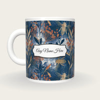 Cyanotype Bee Name Mug, back with the second name label