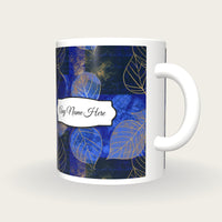 Screenprint Leaf Name Mug 2, three-quarter view