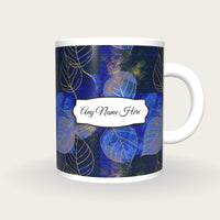 Screenprint Leaf Name Mug 2, front with the name label
