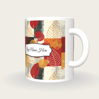 Bohemian Leaf Name Mug 2, three-quarter view