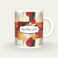 Bohemian Leaf Name Mug 2, front with the name label