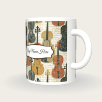Kintsugi Violin Name Mug, three-quarter view