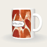 Expressionist Hearts Name Mug, three-quarter view