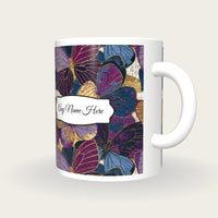 Maximalist Butterfly Name Mug, three-quarter view