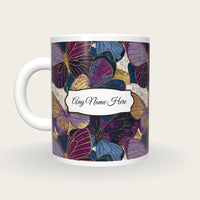Maximalist Butterfly Name Mug, back with the second name label