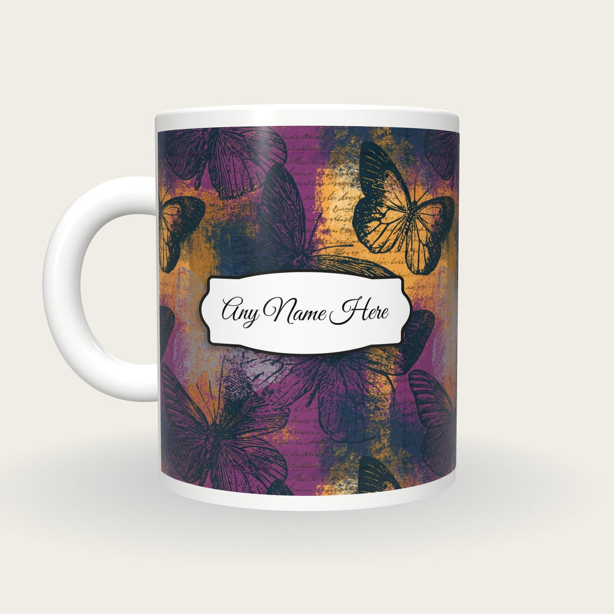 Penny Dreadful Butterfly Name Mug 2, back with the second name label