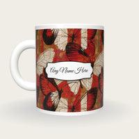 Pyrography Butterfly Name Mug 2, back with the second name label
