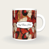 Pyrography Butterfly Name Mug 2, front with the name label