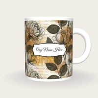 Stipple Rose Abstract Name Mug 2, front with the name label