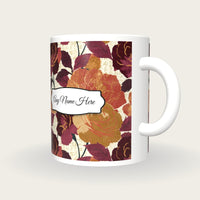 Torn Paper Rose Abstract Name Mug, three-quarter view
