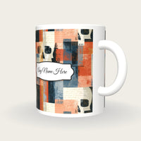 Bauhaus Skull Dagger Name Mug, three-quarter view