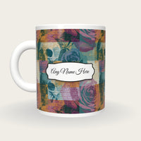 Precisionist Roses Skulls Name Mug, back with the second name label