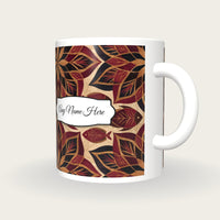 Mandala Fish Name Mug, three-quarter view