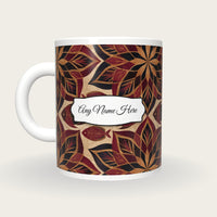 Mandala Fish Name Mug, back with the second name label