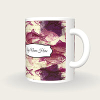 Newsprint Fish Name Mug, three-quarter view