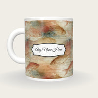Storybook Fish Name Mug, back with the second name label