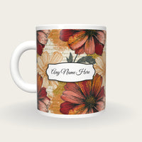 Stipple Daisy Name Mug 2, back with the second name label