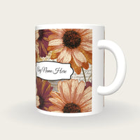 Stipple Daisy Name Mug, three-quarter view