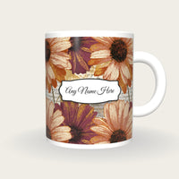 Stipple Daisy Name Mug, front with the name label
