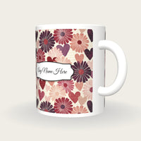 Lithograph Daisies Hearts Name Mug 3, three-quarter view
