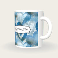 Lithograph Heart Name Mug, three-quarter view