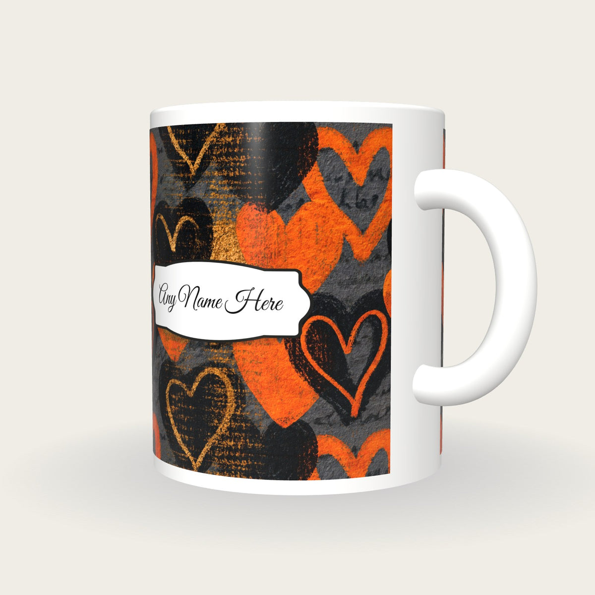 Lithograph Heart Name Mug 2, three-quarter view