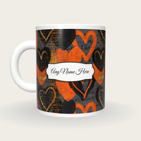 Lithograph Heart Name Mug 2, back with the second name label