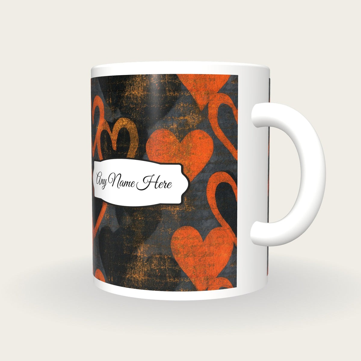 Lithograph Heart Name Mug 3, three-quarter view