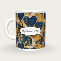 Magic Realism Skulls Hearts Name Mug 2, back with the second name label