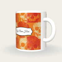 Etching Skulls Burnt Name Mug, three-quarter view