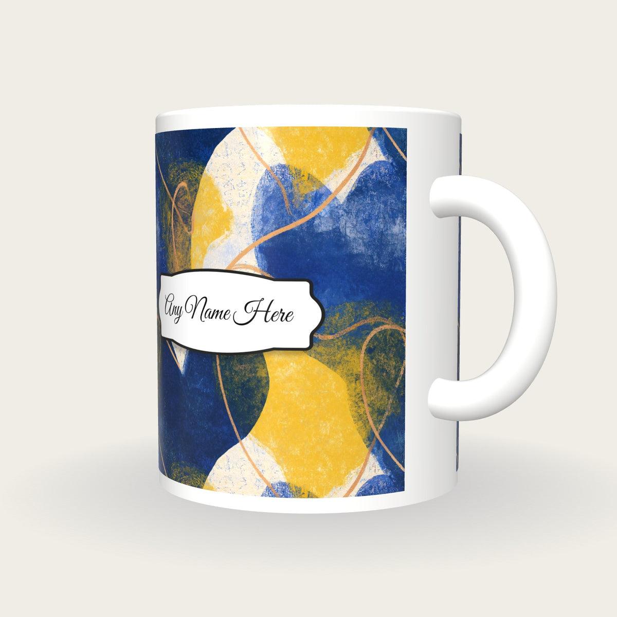 Etching Heart Name Mug, three-quarter view