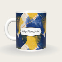 Etching Heart Name Mug, back with the second name label