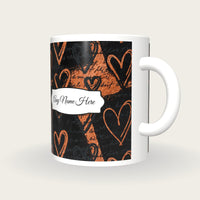 Scratchboard Hearts Name Mug 2, three-quarter view