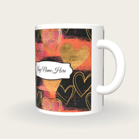 Scratchboard Hearts Name Mug 8, three-quarter view