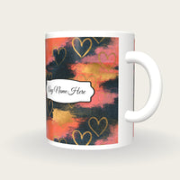Scratchboard Hearts Name Mug 7, three-quarter view