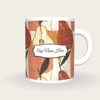 Lithograph Fruit Name Mug, front with the name label