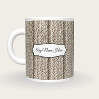 Lambswool Weave Lambswool Name Mug, back with the second name label